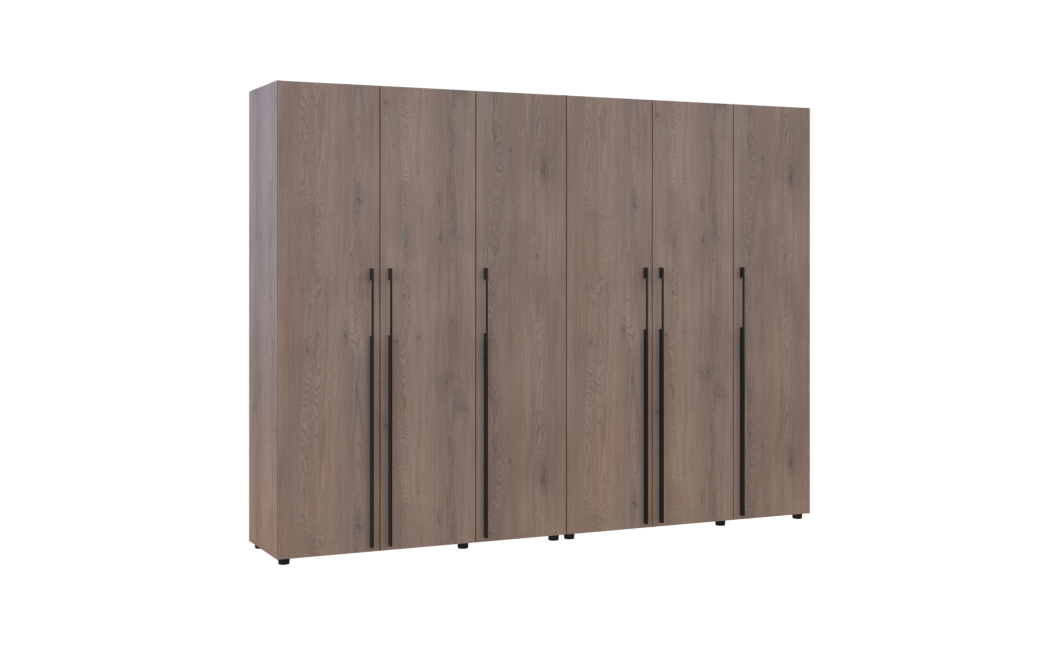 Kleiderschrank mit Regalen und Schubladen Doros Kasper Cremona Cannolo 3+3 Türen 270x48x204 (42005575)