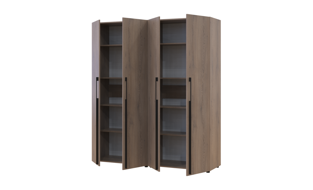 Kleiderschrank mit Regalen Doros Kasper Cremona Cannolo 2+2 Türen 180x48x204 (42005531)