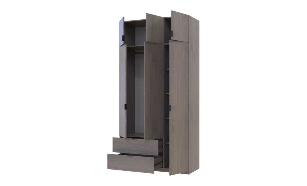 Drehtürenschrank Doros Lukas Cannolo 3 Türen 120x50x240 (44900368)