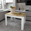 Esstisch Doros Flint Weiß / Artisan Eiche 120/170x80x78 (41510130)