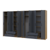 Kleiderschrank Doros Rondi Artisan Eiche/Graphit 4+4 Türen 320x52x195 (42005698)