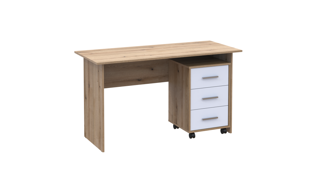 Computertisch Doros T3 Ewok Eiche Weiß 120x60x78 (41901064)