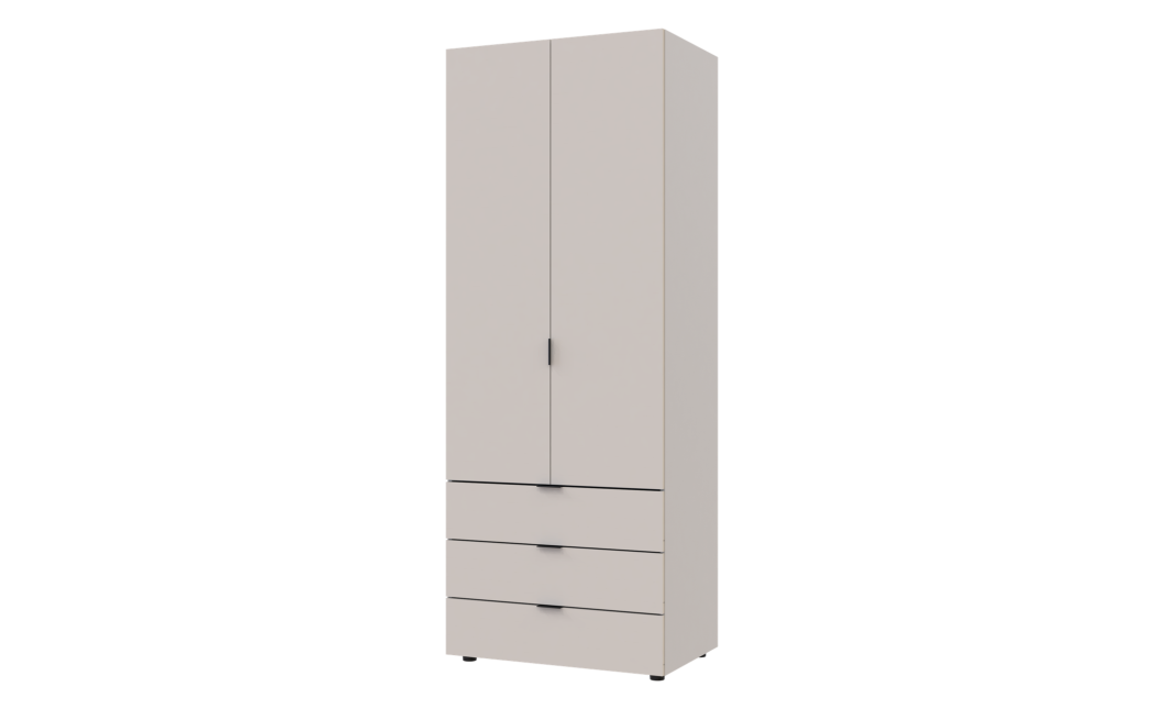 Kleiderschrank Doros Gelar mit Drehtüren Kaschmir 2 Türen 77,5x49,5x203,4 (80737632)