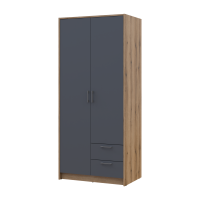 Kleiderschrank Doros Rondi mit Drehtüren Artisan Eiche / Graphitgrau 2 Türen 82x52x195 (80737804)