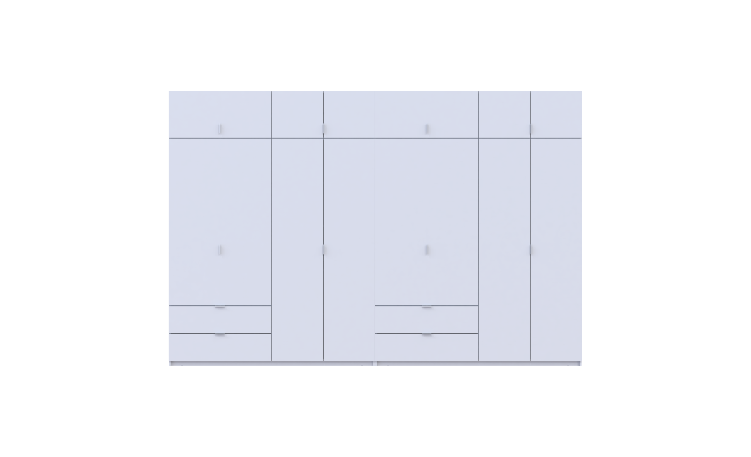 Kleiderschrank-Set Doros Lukas Weiß 4+4 Türen 360x50x240 (42005142)