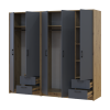 Kleiderschrank Doros Rondi Artisan Eiche/Graphit 2+3 Türen 203x52x195 (42005690)