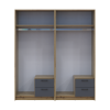 Kleiderschrank mit Spiegel Doros Rondi Artisan Eiche/Graphit 2+2 Türen 164x52x195 (42005689)