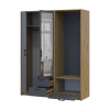 Drehtürenschrank Doros Rondi mit Kleiderstange und Spiegel Artisan Eiche/Graphitgrau 2 Türen 142x52x195 (42005271)