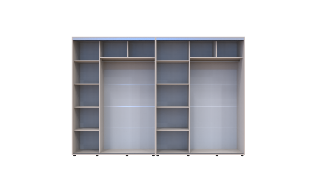 Kleiderschrank Doros Sigma Slim Schiebetüren Kaschmir 2+2 Türen 310x60x214.4 (42005609)
