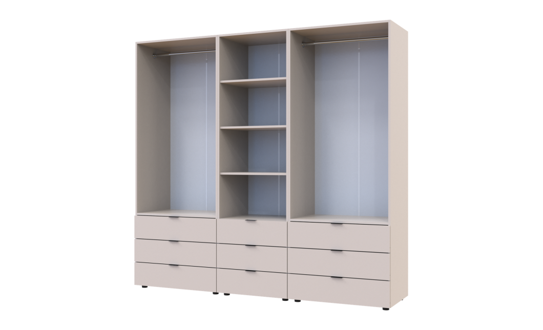 Kleiderschrank Doros Gelar Kaschmir 2+2 Türen Säulenschrank 215x49,5x203,4 (42005177)