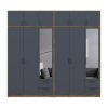 Kleiderschrank mit Spiegel und Aufsatz Doros Rondi Artisan Eiche/Graphit 3+3 Türen 242x52x236 (42005707)