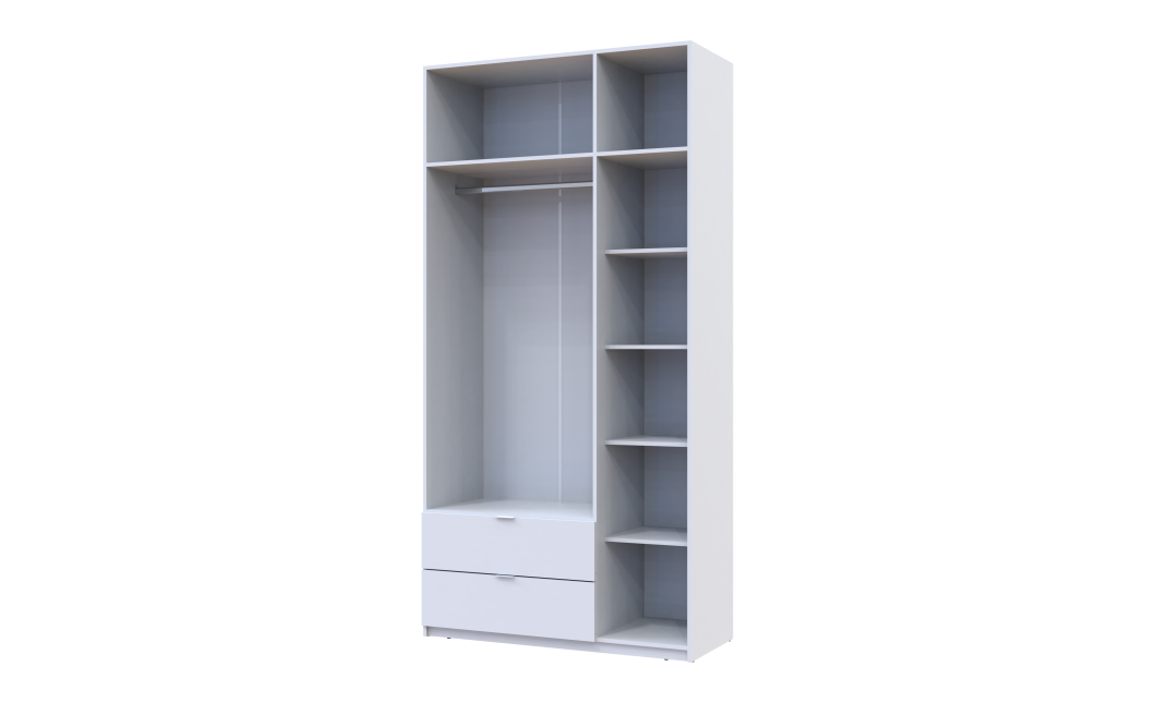 Kleiderschrank Doros Lukas mit Drehtüren Weiß 3 Türen 120x50x240 (80737796)