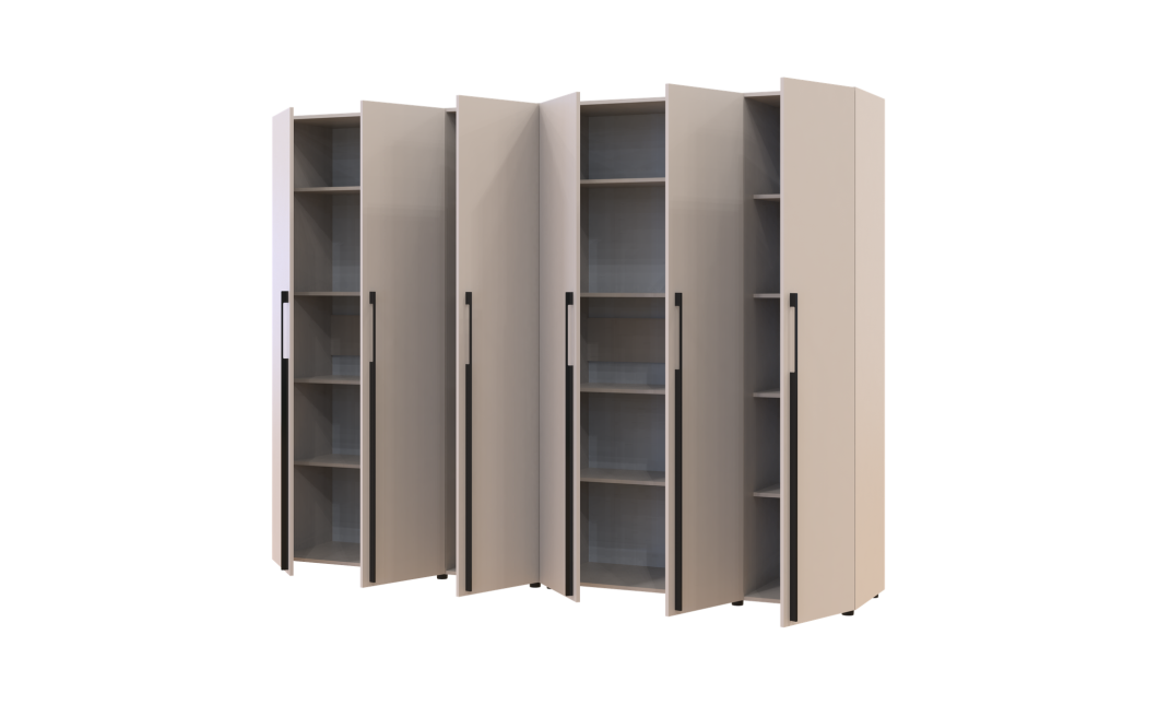 Kleiderschrank mit Regalen Doros Kasper Kaschmir 3+3 Türen 270x48x204 (42005570)