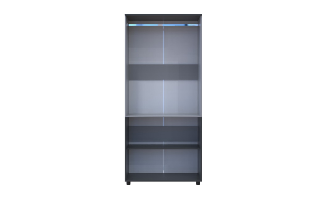 Kleiderschrank Doros Thorn Anthrazit/Grau 2 Türen Kleiderstange 90x51,6x200 (44900471)