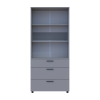 Kleiderschrank Doros Thorn Grau 2 Türen 3 Schubladen Böden 90x51,6x200 (44900442)
