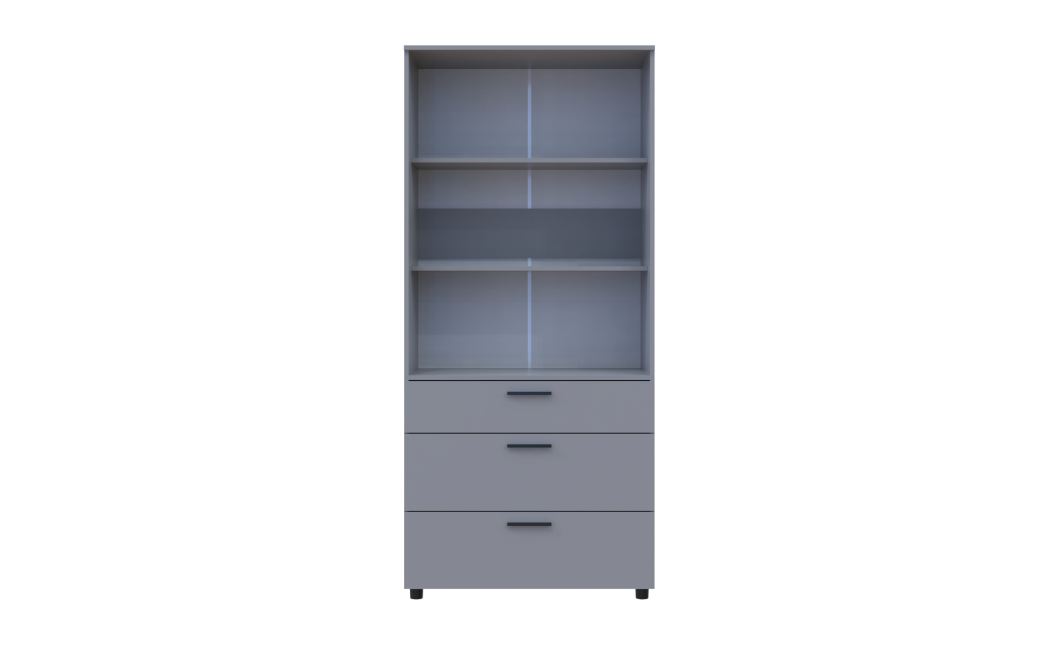 Kleiderschrank Doros Thorn Grau 2 Türen 3 Schubladen Böden 90x51,6x200 (44900442)