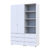 Kleiderschrank Doros Gelar Weiß 2 Türen Säulenschrank 137,5x49,5x203,4 (42005162)