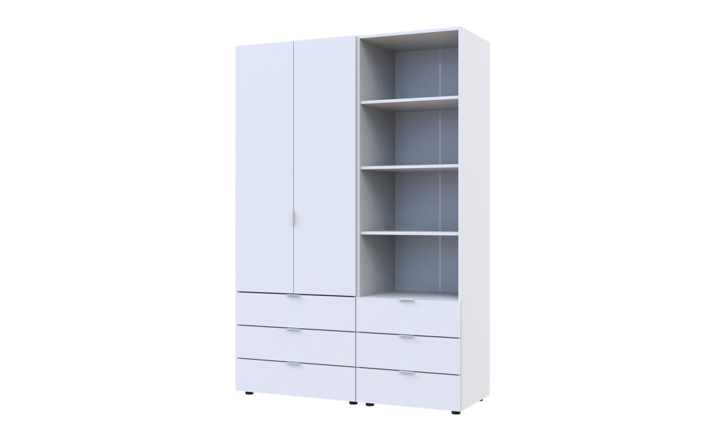 Kleiderschrank Doros Gelar Weiß 2 Türen Säulenschrank 137,5x49,5x203,4 (42005162)
