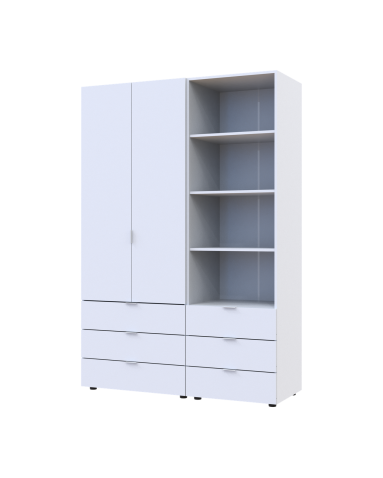 Kleiderschrank Doros Gelar Weiß 2 Türen Säulenschrank 137,5x49,5x203,4 (42005162)