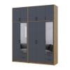 Kleiderschrank mit Spiegel und hohem Aufsatz Doros Rondi Artisan Eiche/Graphit 2+3 Türen 203x52x260 (42005715)