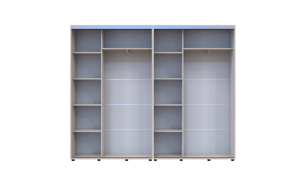 Kleiderschrank Doros Sigma Slim Schiebetüren Kaschmir 2+2 Türen 260x45x214.4 (42005598)