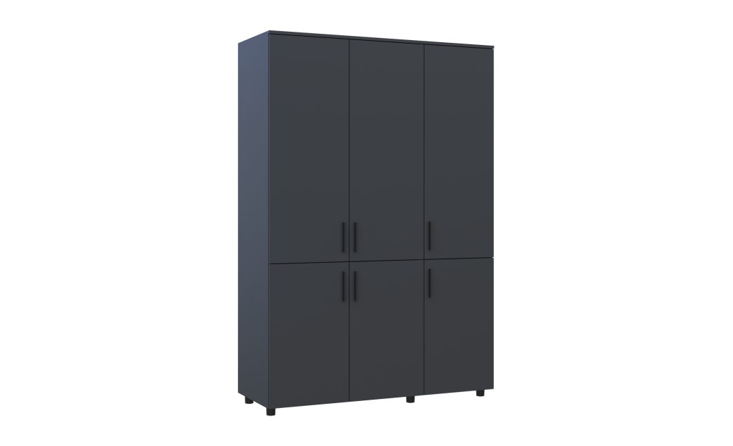 Kleiderschrank Doros Thorn Anthrazit 3 Türen Böden 135x51,6x200 (44900492)