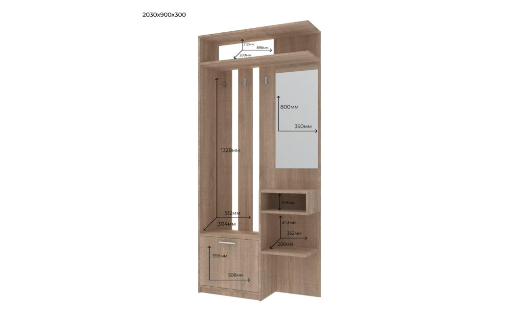 Flurschrank Doros Riviera Sonoma Eiche 91,5x30x203 (81336222)