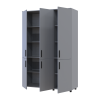 Kleiderschrank Doros Thorn Grau 3 Türen Böden 135x51,6x200 (44900488)