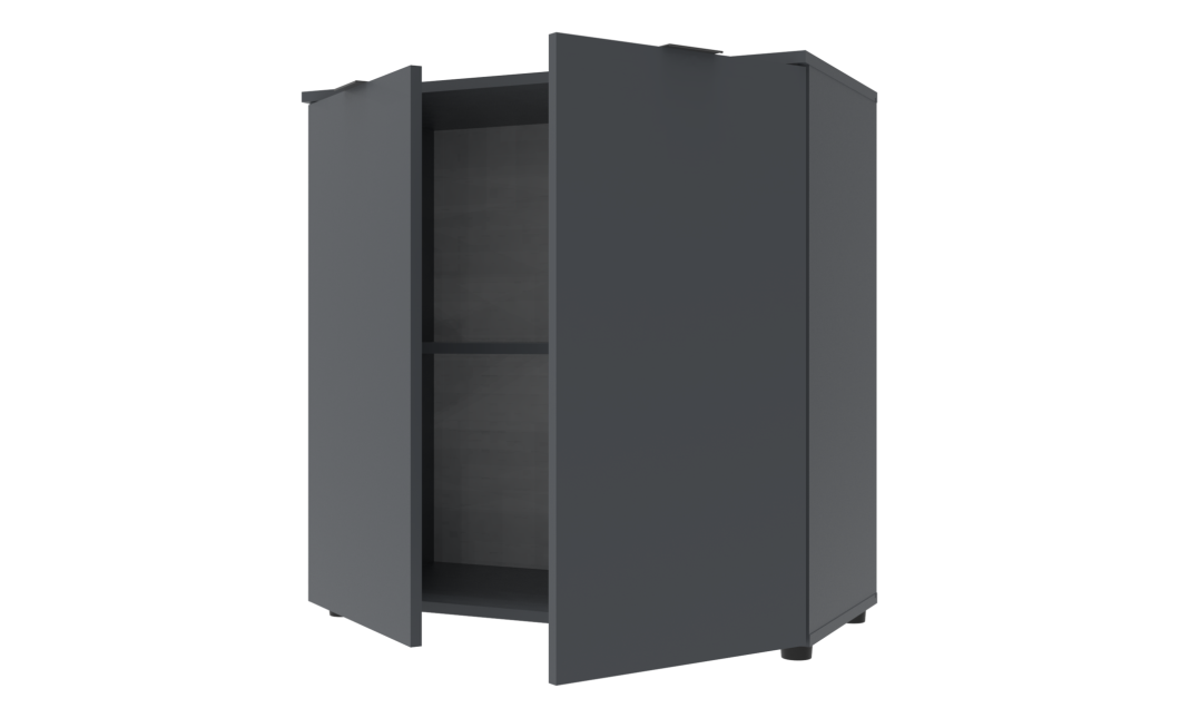 Kommode Doros Ron 3 Graphitgrau 2 Türen 80x38x81 (41516002)