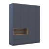 Kleiderschrank Doros Dale mit Drehtüren Anthrazit/Ewok Eiche 3 Türen 178x52x220 (42005338)