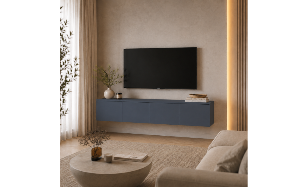 TV-Board Doros Levia Graphitgrau 4 Türen 160x35x33 (41516088)