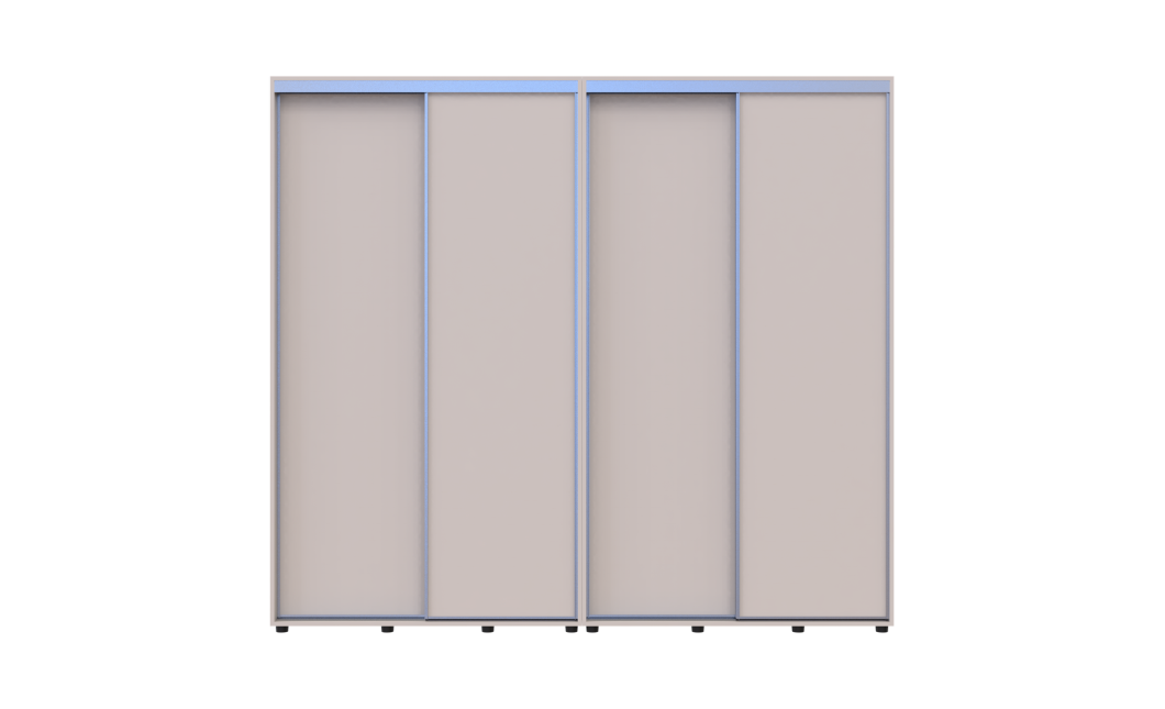 Kleiderschrank Doros Sigma Slim Schiebetüren Kaschmir 2+2 Türen 240x45x214.4 (42005594)