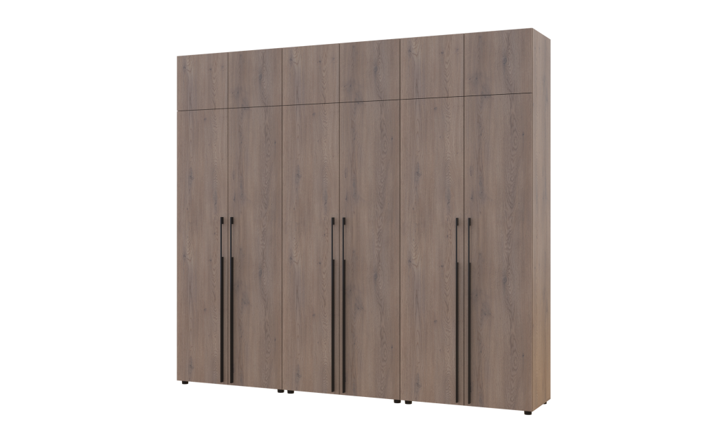 Kleiderschrank mit Schubladen, Regalen und Aufsatz Doros Kasper Cremona Cannolo 2+2+2 Türen 270x48x245 (42005733)