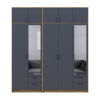 Kleiderschrank mit Spiegel und Aufsatz Doros Rondi Artisan Eiche/Graphit 2+3 Türen 203x52x236 (42005703)