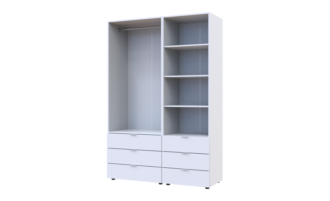 Kleiderschrank Doros Gelar Weiß 2 Türen Säulenschrank 137,5x49,5x203,4 (42005162)