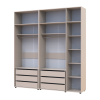 Kleiderschrank mit Schubladen und Aufsatz Doros Kasper Kaschmir 2+3 Türen 225x48x245 (42005554)