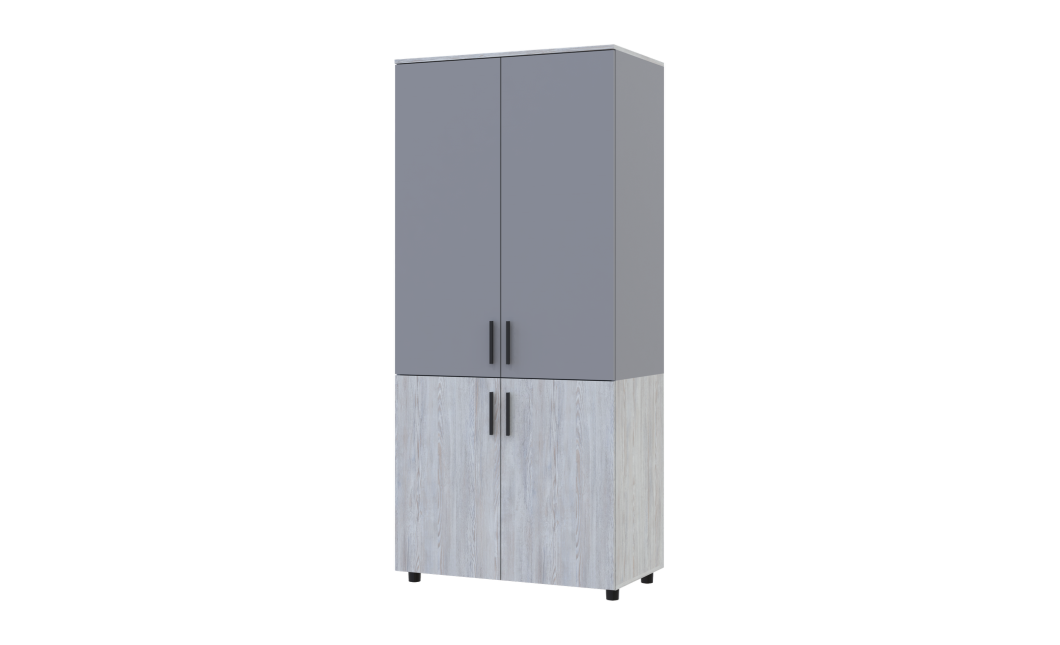 Kleiderschrank Doros Thorn Natti Kiefer/Grau 2 Türen Böden 90x51,6x200 (44900464)