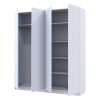 Kleiderschrank Doros Promo Set mit Böden Weiß 2+2 Türen 180x48x204 (44900288)