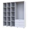 Kleiderschrank Doros Gelar Weiß 3 Türen mit 2 offenen Regalböden 192,6x49,5x203,4 (42005035)