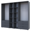 Kleiderschrank Doros Gelar Graphitgrau 2+3 Türen mit offenem Regal 231,9x49,5x203,4 (42005057)