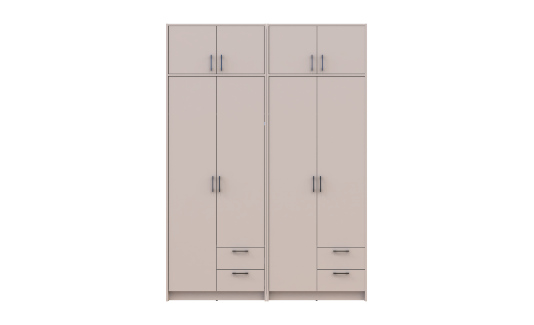 Kleiderschrank mit Aufsatz Doros Rondi Kaschmir 2+2 Türen 164x52x236 (42005628)