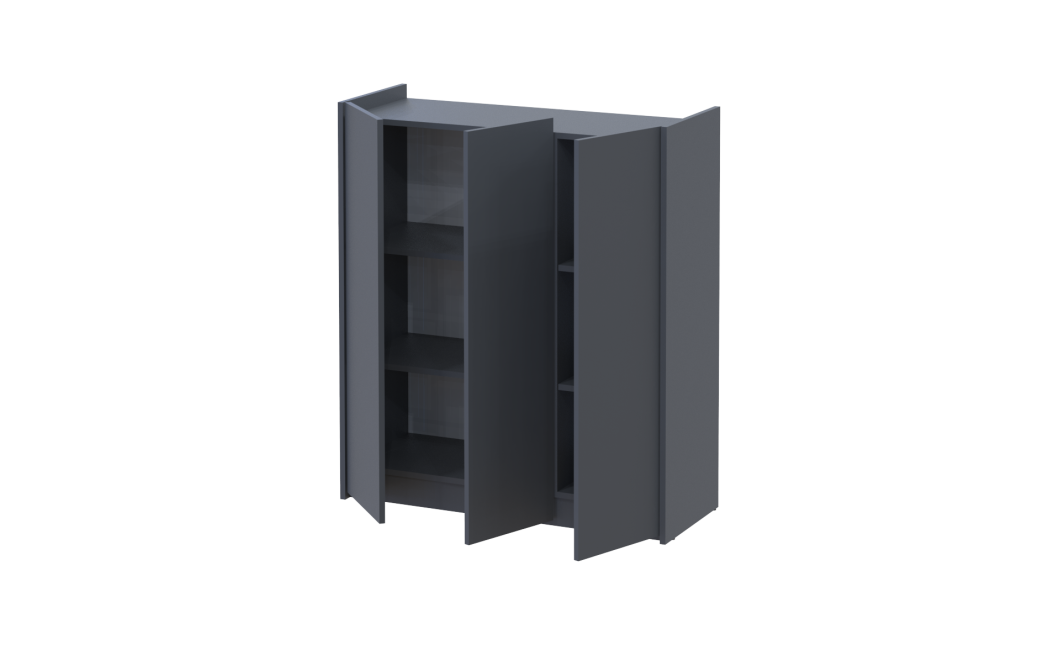 Schuhschrank Doros Kassel mit Spiegel Graphit 3 Türen 97×40×110 (42005497)