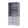 Kleiderschrank Doros Thorn Natti Kiefer/Grau 2 Türen 3 Schubladen Böden 90x51,6x200 (44900466)