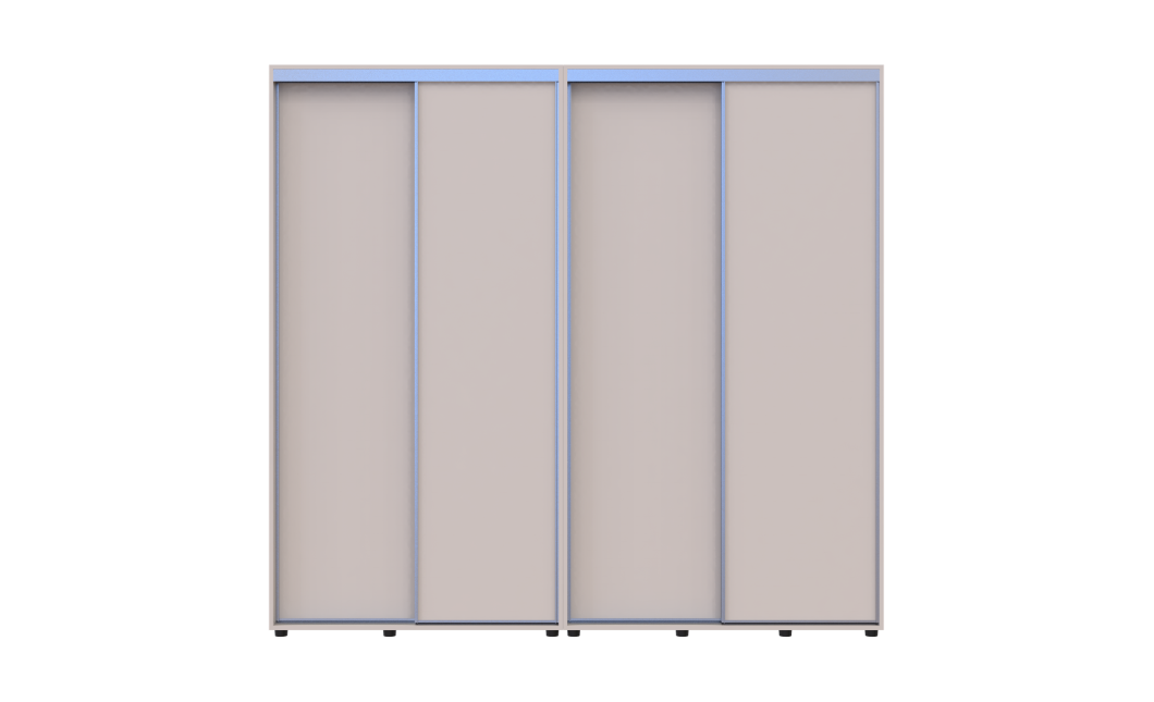 Kleiderschrank Doros Sigma Slim Schiebetüren Kaschmir 2+2 Türen 230x45x214.4 (42005592)