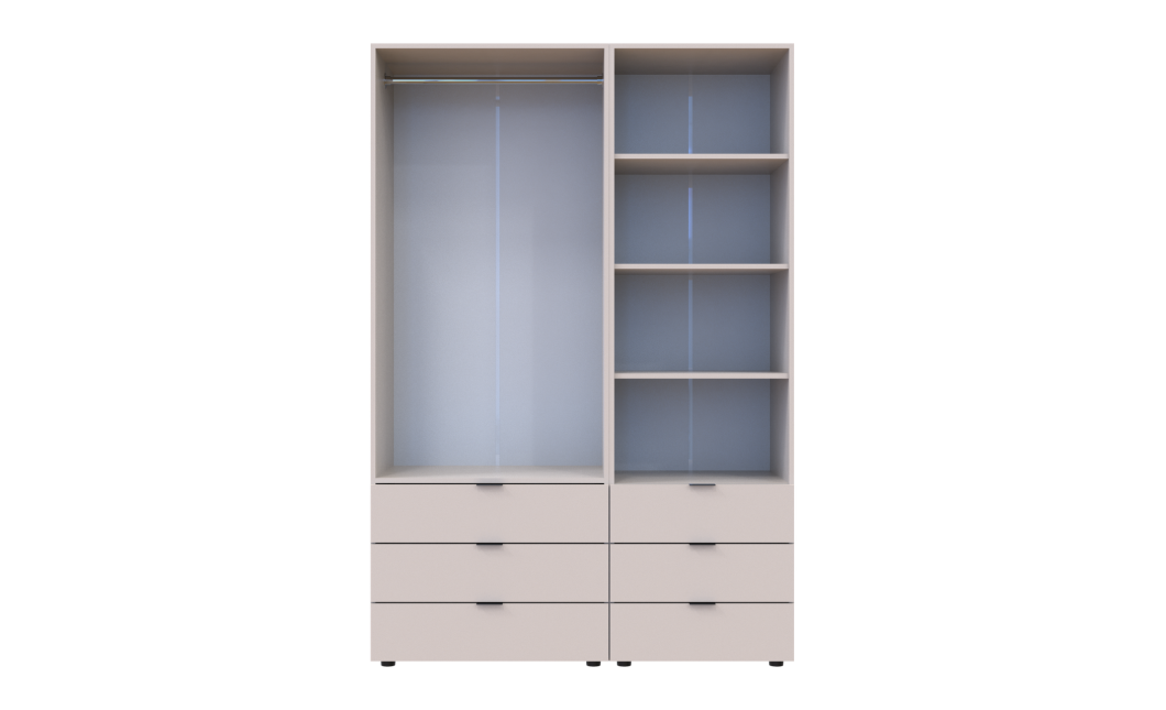 Kleiderschrank Doros Gelar Kaschmir 2 Türen Säulenschrank 137,5x49,5x203,4 (42005174)