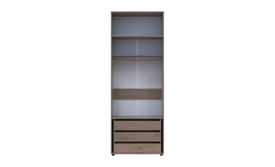 Kleiderschrank mit Schubladen und Aufsatz Doros Kasper Cremona Cannolo 2 Türen 90x48x245 (42005539)
