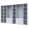 Kleiderschrank Doros Gelar Weiß 3+4 Türen mit offenem Regal 309,4x49,5x203,4 (42005037)