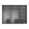 Kleiderschrank Doros Rondi Artisan Eiche/Graphit 2+4 Türen 242x52x195 (42005692)