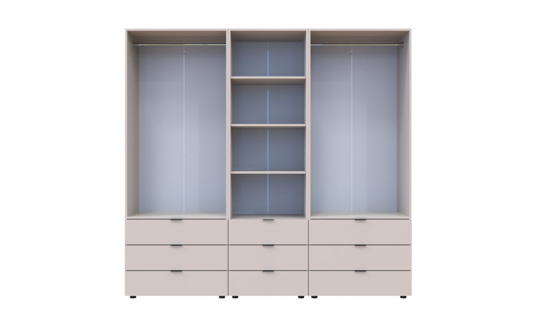 Kleiderschrank Doros Gelar Kaschmir 2+2 Türen Säulenschrank 215x49,5x203,4 (42005177)