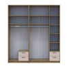 Kleiderschrank mit Spiegel und Aufsatz Doros Rondi Artisan Eiche/Kaschmir 2+3 Türen 203x52x236 (42005667)